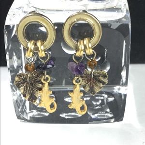 Alligator 🐊 leaf 🍁 earrings